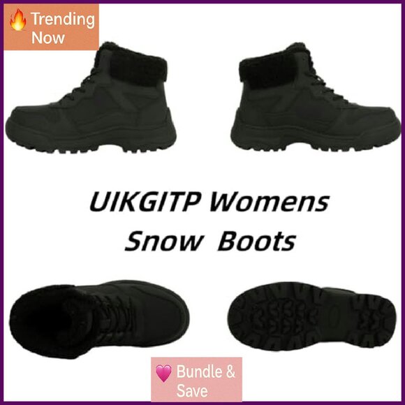 Women's Waterproof Winter Snow Boots Non-Slip Hiking Outdoor Shoes - Picture 5 of 7